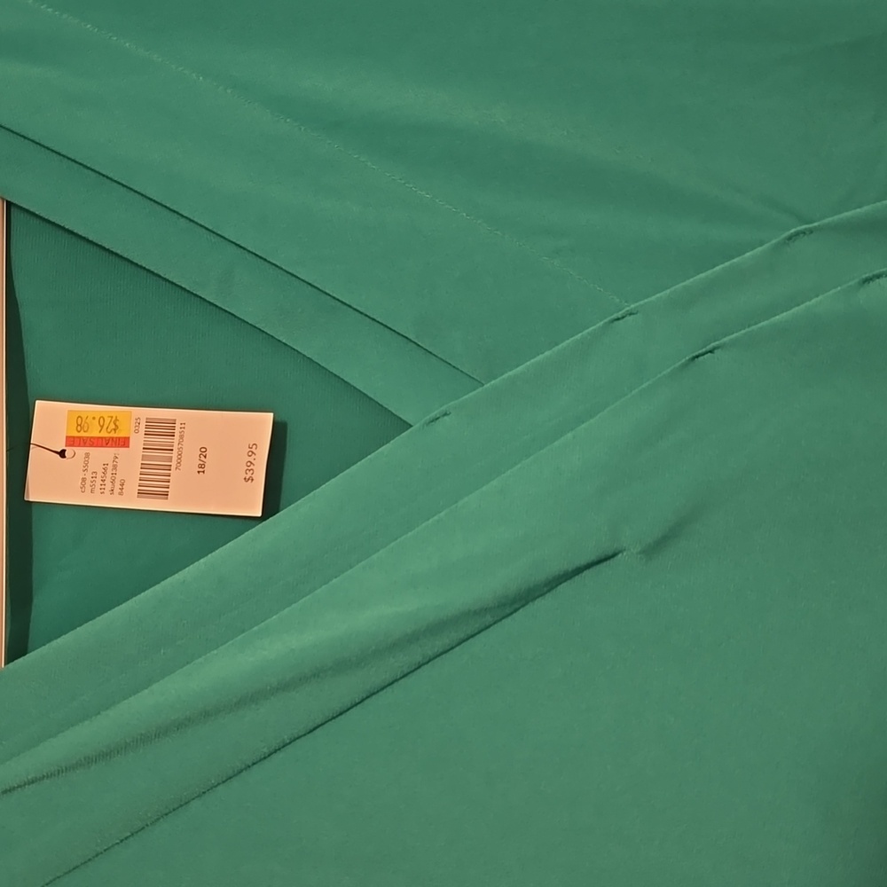 Lane Bryant Teal V-neck Blouse - Picture 3 of 5